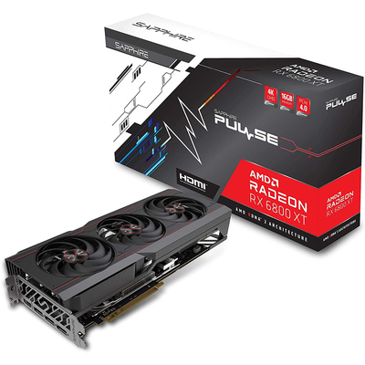 SAPPHIRE PULSE AMD RADEON RX 6800 XT GAMING OC 16GB Video Card, GDDR6 16 Gbps Effective, PCI-E 4.0, 2310MHz Boost, 1x HDMI, 3x DP, 4608 SP, RDNA2