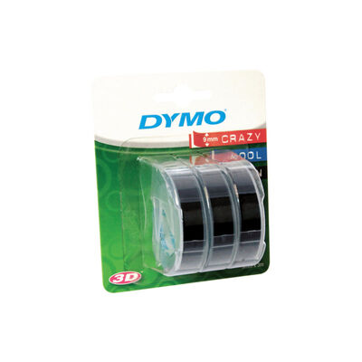 Dymo Emb Tape 3pk Black 9mm x 3m