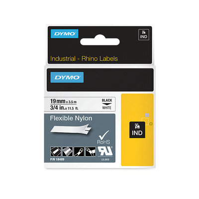 Dymo Rhino Ny Lable19mm Black/White