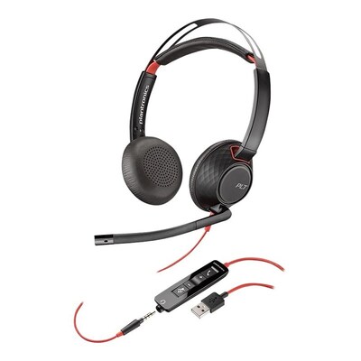 Plantronics Blackwire C5220 Stereo UC USB-A Headset w/ 3.5mm (OEM Pack)