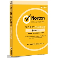 Norton Security Standard 2 Device Retail Box - Compatible with PC, MAC, Android, iOS 1 Year