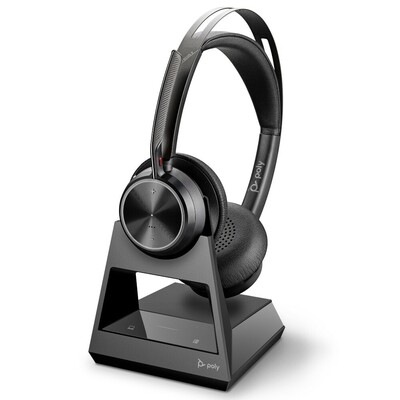 Poly  Voyager Focus 2 Office Wireless Headset With Active Noise Cancellation, With 2-Way Charging Stand, USB-A
