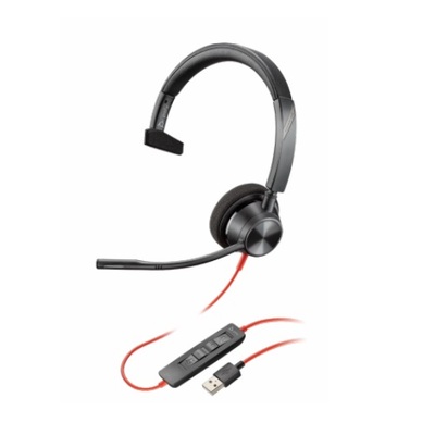 Poly Blackwire BW3310 UC Monaural USB-A Corded Headset 767F7AA