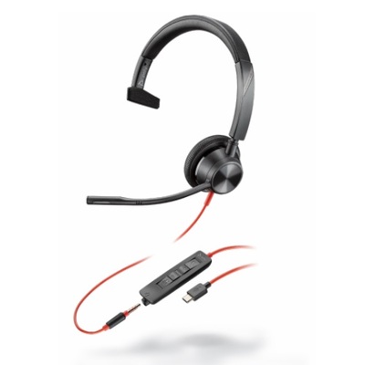 Poly Blackwire 3315 Monaural Wired Headset with USB-C & 3.5mm Connectivity 213937-01