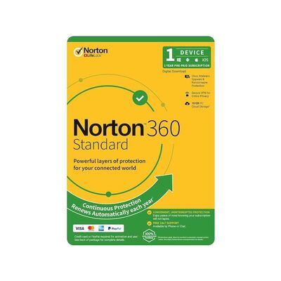 Norton 360  1 Device -1 Year PC, MAC, Android, iOS -2022 Edition  License key
