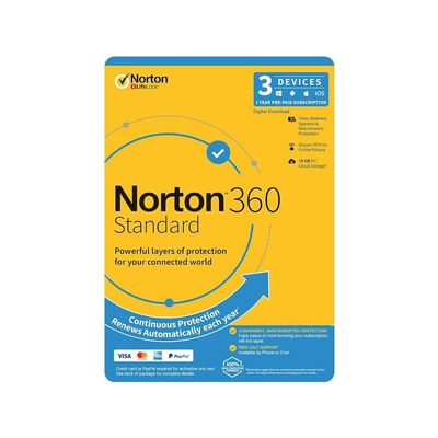 Norton 360  3 Device -1 Year PC, MAC, Android, iOS -2022 Edition  License key