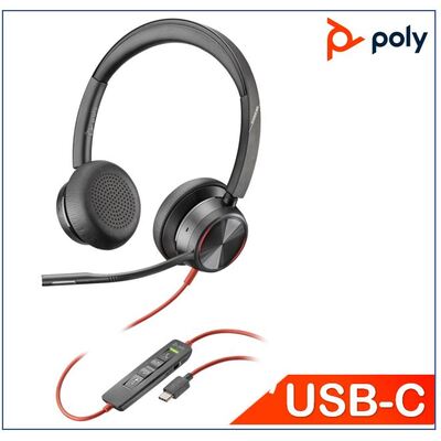 Poly Blackwire 8225, 214409-01 Teams certified, USB-C,  Noise cancelling, Acoustic Fence, SoundGuard, Call control, Busy light indicators on speaker