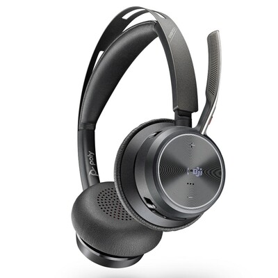 Poly  Voyager Focus 2 UC Wireless Headset With Active Noise Cancellation, MS Teams, USB-C