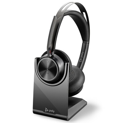 Poly  Voyager Focus 2 UC Wireless Headset With Active Noise Cancellation, With Charging Stand, USB-C