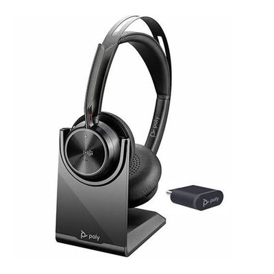 Poly Voyager Focus 2 UC, Teams, USB-C, Charge stand, Active Noise Canceling, Acoustic Fence, Stereo Sound, Dynamic Mute Alert