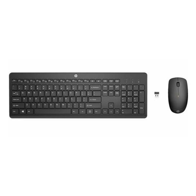 HP 235 USB Wireless Keyboard & Mouse Combo 2.4GHz 12 Function keys Chiclet Comfortable Low Noise 1600DPI Mouse Light Weight Long Battery