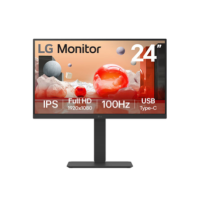 LG 24" 100Hz Full HD with USB Type-C and RJ45 IPS Monitor 24BA750-B