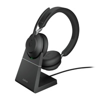 Jabra Evolve2 65 MS USB-C Stereo Bluetooth Headset w/ Charging Deskstand - Black