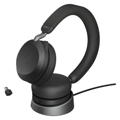 Jabra Evolve2 75 UC ANC Stereo Bluetooth Headset (USB-C Dongle + Charging Stand)