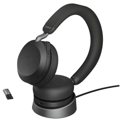 Jabra Evolve2 75 UC ANC Stereo Bluetooth Headset (USB Dongle + Charging Stand)