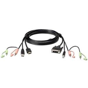 ATEN 2L-7D02DH USB-A HDMI to DVI-D USB-B KVM Cable with Audio - 1.8m
