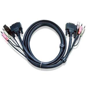 ATEN 2L-7D02U USB DVI-D Single Link KVM Cable with Audio - 1.8m