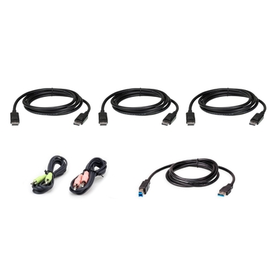 Aten CS1964 Cable Kit, includes 3 1.5m DisplayPort cables, 1.8m USB, audio input and output cables