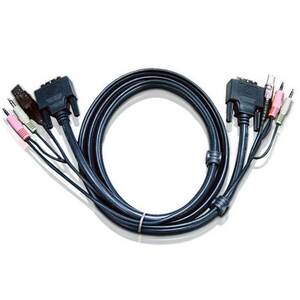 ATEN 2L-7D03U USB DVI-D Single Link KVM Cable with Audio - 3.0m