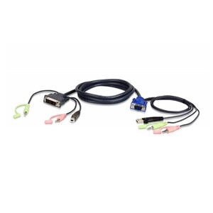 Aten 2L-7DX3U 3m USB VGA to DVI-A KVM Cable with Audio