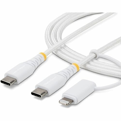 StarTech 2M-U2-LNTC-CABLE 2m 2-in-1 USB-C Charging Cable with Lightning Adapter - White