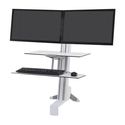 Ergotron 33-349-211 WorkFit-S Dual Workstation White Worksurface