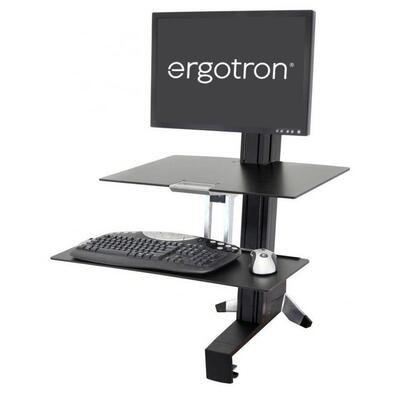 Ergotron 33-351-200 WorkFit-S Single HD Workstation, Black Worksurface
