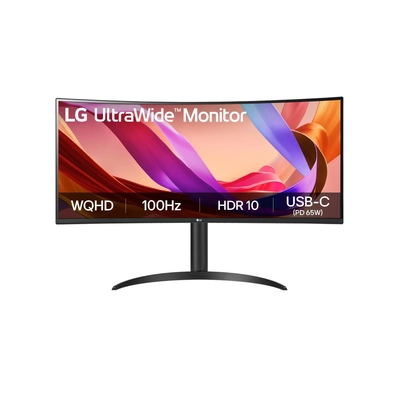 LG 34BQ65VA-B UltraWide 34 Inch 100Hz WQHD Curved (1800R) VA Monitor with USB-C