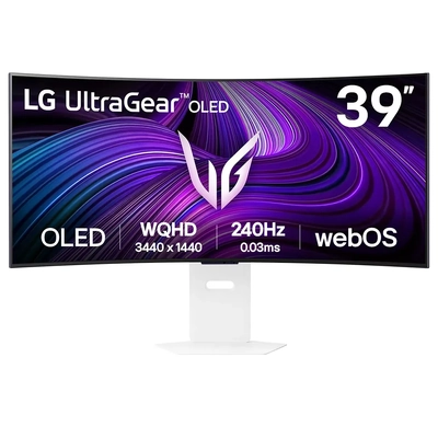 LG UltraGear 39" 240Hz WQHD 0.03ms HDR400 Curved OLED Gaming Monitor w/ Smart WebOS 39GX90SA-W