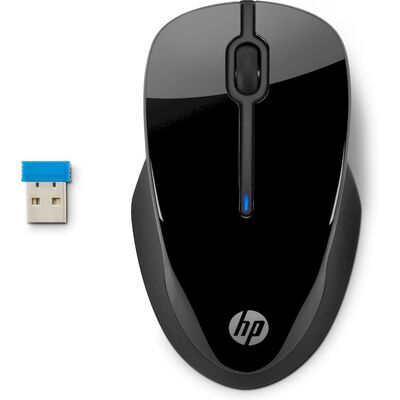 HP 250 Mouse - Radio Frequency - USB - Optical - 3 Button(s) - Black - Wireless