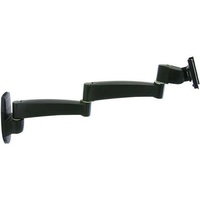 Ergotron 200 Series Wall Mount Arm, 2 Extensions - Up to 27" Display - Black