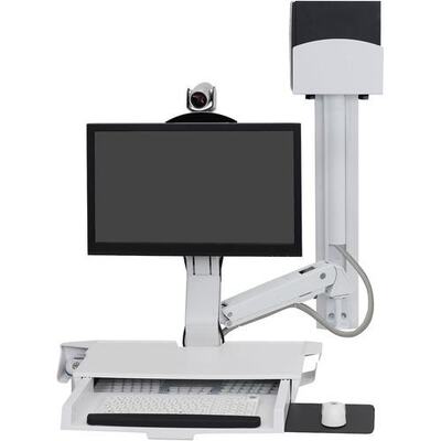 Ergotron 45-594-216 SV COMBO ARM WORKSURFACE PRE-CONFIGURATION SMALL CPU HOLDER INCLUDE PAN FEATURE POLISHED BWT.