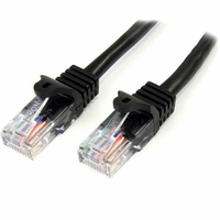 StarTech 1m Cat5e Snagless RJ45 UTP Patch Cable (M/M), Black - 45PAT1MBK
