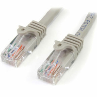 StarTech 1m Cat5e Snagless RJ45 UTP Patch Cable (M/M), Grey - 45PAT1MGR