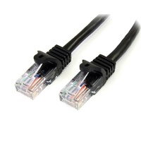 StarTech 5m Snagless UTP Cat5e Patch Cable, Black - 45PAT5MBK