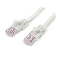 StarTech 5m White Cat5e Ethernet Patch Cable, Snagless - 45PAT5MWH