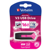 Verbatim 16GB V3 USB3.0 Pink Store'n'Go V3; Rectractable