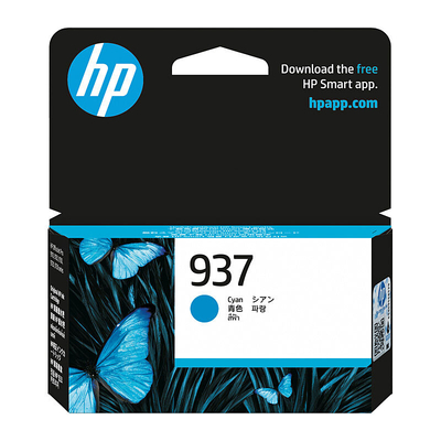 HP 4S6W2NA, 937 CYAN ORIGINAL INK CARTRIDGE 800 PAGE YIELD FOR OJPRO 9132E 9133 9135E 9130
