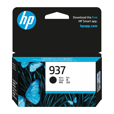 HP 4S6W5NA, 937 BLACK ORIGINAL INK CARTRIDGE 1250 PAGE YIELD FOR OJPRO 9132E 9133 9135E 9130