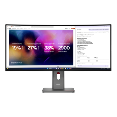 Lenovo ThinkVision P40WD-40 39.7in UWQHD+ 5K2K 120Hz Curved IPS Black Monitor