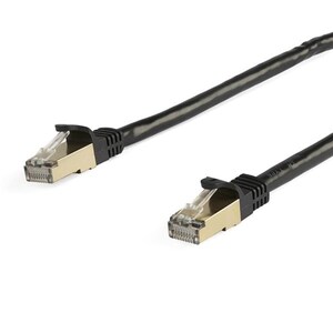 StarTech 10m CAT6a 10 GbE Shielded Snagless 100W PoE Ethernet Cable, Black - 6ASPAT10MBK