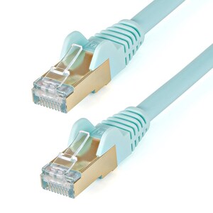 StarTech 1.5m CAT6a RJ45 Shielded Snagless Patch Cable, Aqua - 6ASPAT150CMAQ