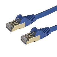 StarTech 1m Blue Cat6a Ethernet Cable, Shielded (STP) - 6ASPAT1MBL