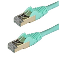StarTech 0.5m Aqua Cat6a Ethernet Cable, Shielded (STP) - 6ASPAT50CMAQ