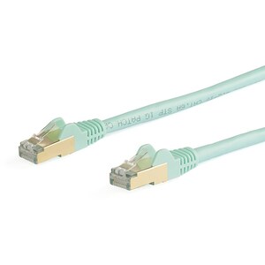 StarTech 5m CAT6a Shielded Snagless Ethernet Cable, Aqua - 6ASPAT5MAQ