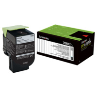 Lexmark 708K BLACK RETURN TONER CARTRIDGE, 1K, CS310/CS410/CS510