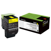 Lexmark 708Y YELLOW RETURN TONER CARTRIDGE, 1K, CS310/CS410/CS510