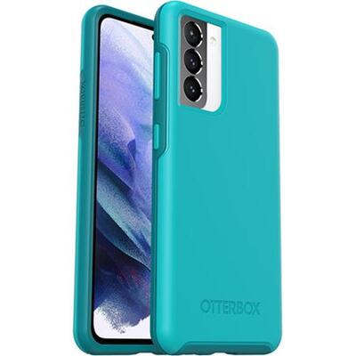 OtterBox Samsung Galaxy S21 5G (6.2') Symmetry Antimicrobial Series Case - Rock Candy Blue (77-81193)