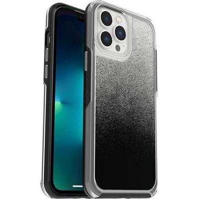 OtterBox Apple iPhone 13 Pro Max / iPhone 12 Pro Max Symmetry Series Clear Antimicrobial Case - Ombre Spray (Clear/Black) (77-83507)