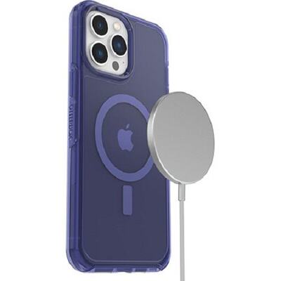 OtterBox Apple iPhone 13 Pro Max / iPhone 12 Pro Max Symmetry Series+ Clear Antimicrobial Case for MagSafe - Feelin Blue (77-83664)